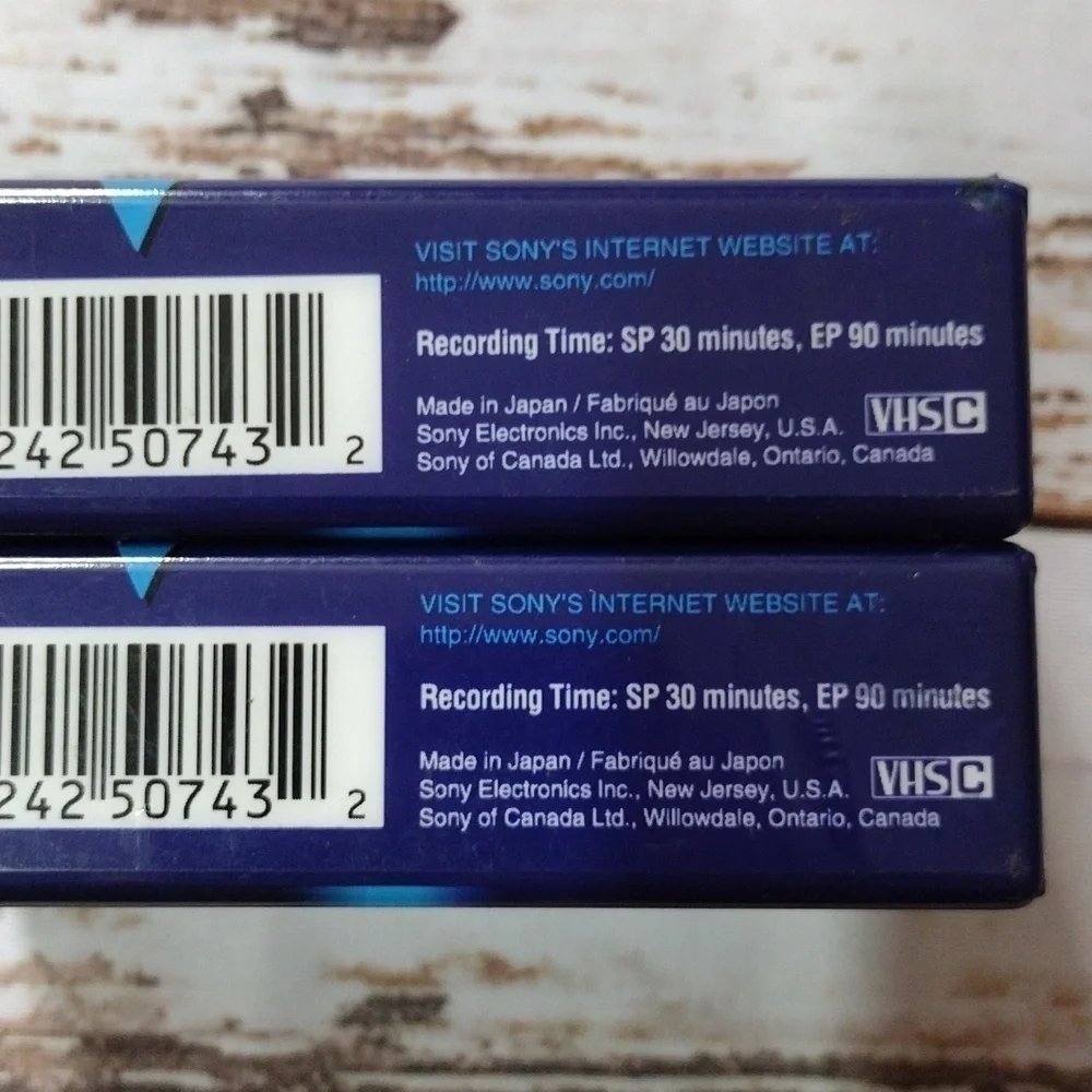 SONY VHS-C Tapes SP 30 Min. EP 90 Min. 2 New Camcorder Videocassettes TC-30VHG‎